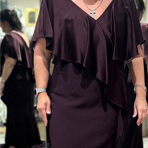 Chic Asymmetrical Burgundy Dress